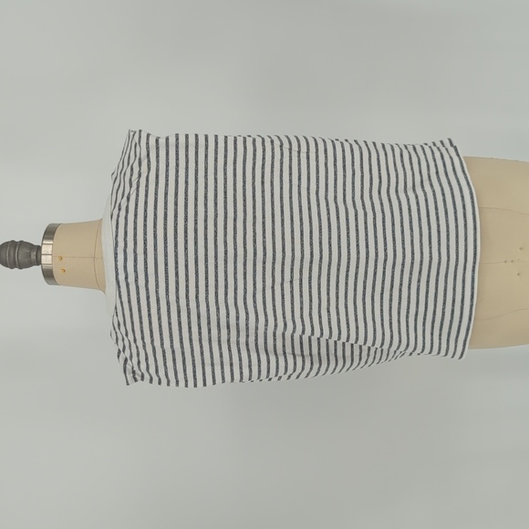 Le Lis Striped Boxy Tank Shirt White Gray S nautical preppy casual classic - Picture 2 of 7